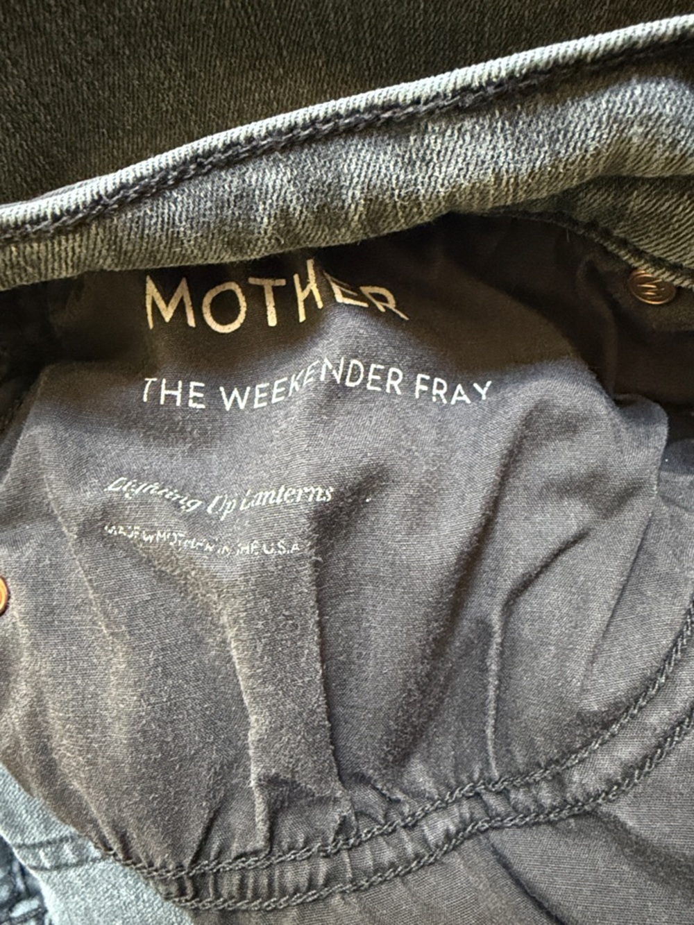 Mother Weekender Fray Lighting Up Lanterns Grey Black Wash 30 - Picture 10 of 10